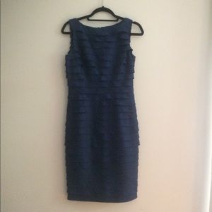 Adrianna Papell ruffle navy dress